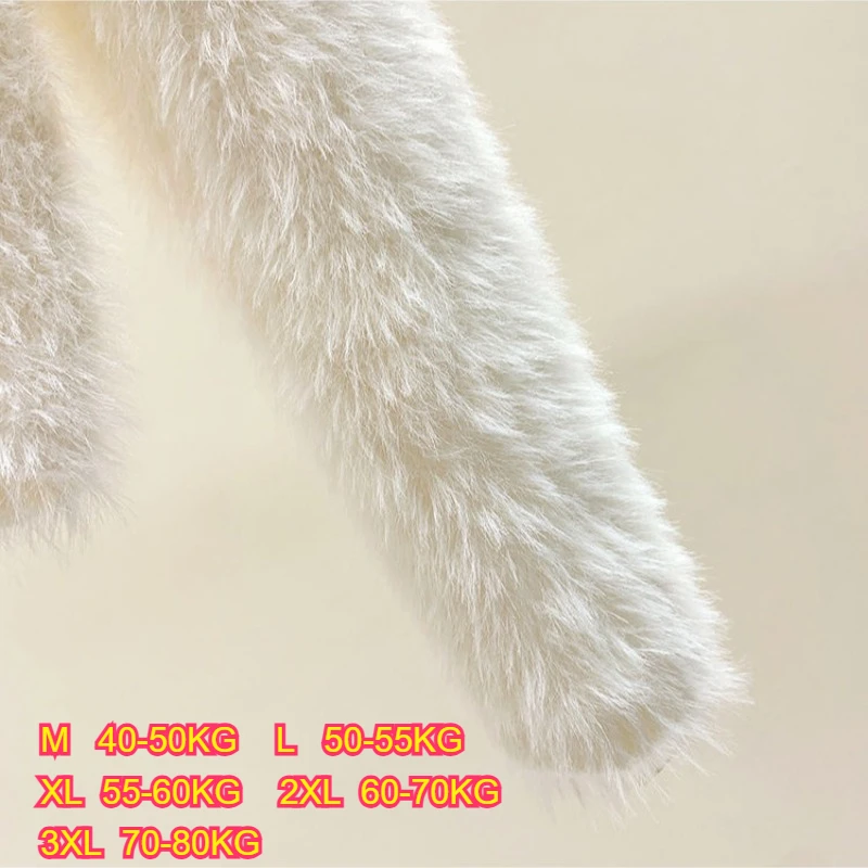 Fuzzy Sweater Pullover Women Soft Plush Solid Color Simple Sweater White Mink Fur Sweet Loose-Fit Warm Sweaters Knitwear Jumpers 6 Fuzzy Sweater Pullover Women Soft Plush Solid Color Simple Sweater White Mink Fur Sweet Loose-Fit Warm Sweaters Knitwear Jumpers 6