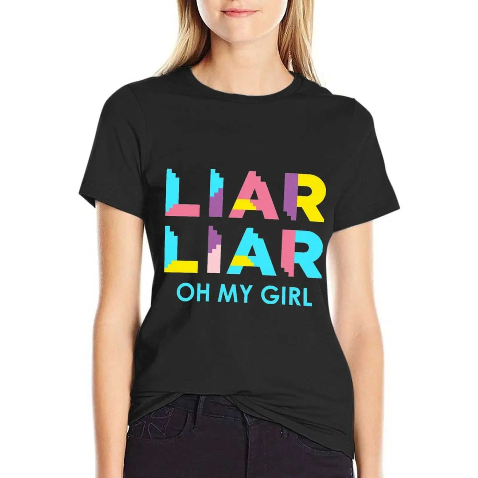 

OH MY GIRL LOGO T-Shirt animal print shirt for girls funny kawaii clothes cropped t shirts for Women