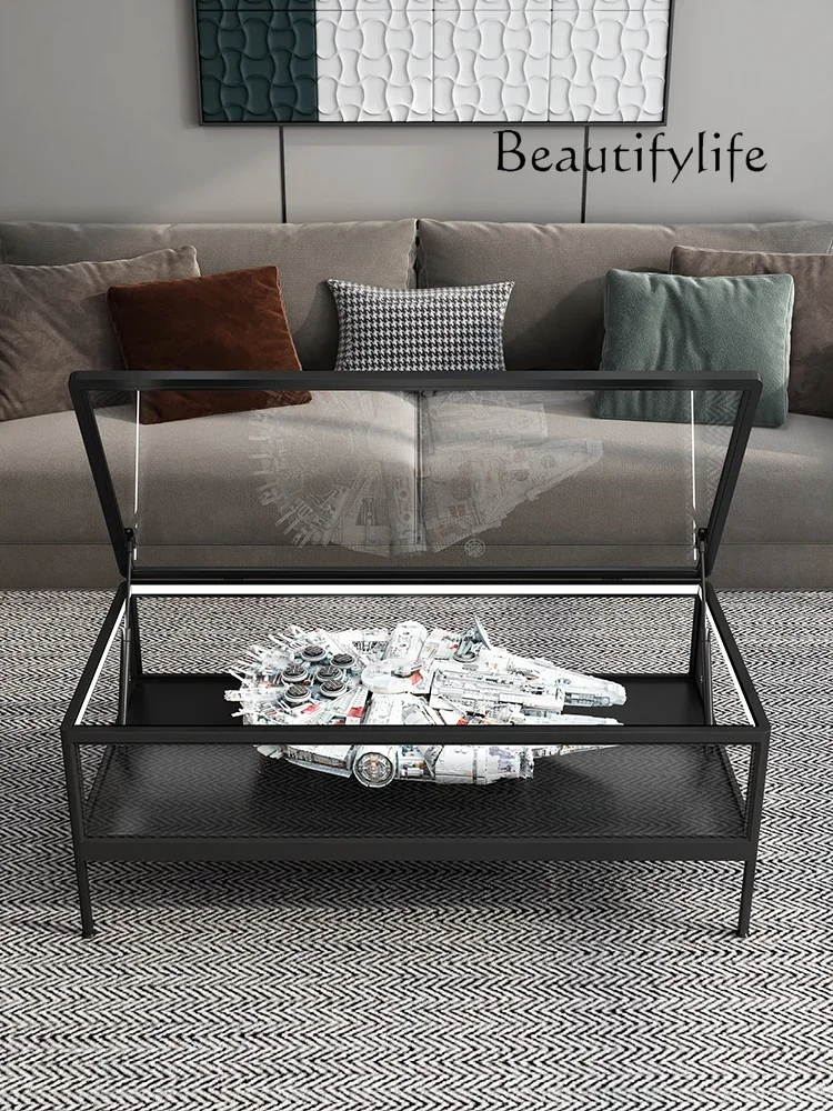 Square Rounded Coffee Table Pet Cabinet Glass Millennium Falcon Lego Hand-Made Storage Display Cabinet