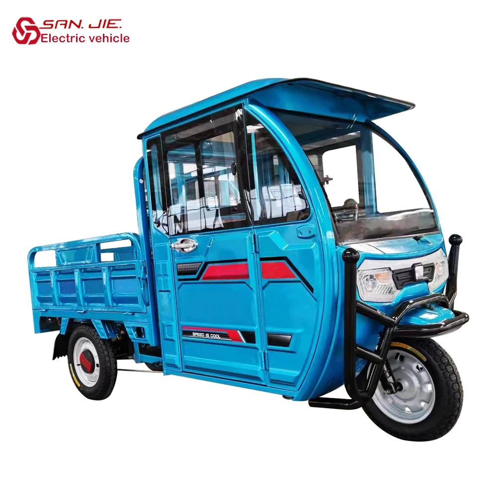 150cm Cargo Compartment Tricycle With Cab Wholesaler Adults 3 Wheel Car Cargo Electric Chinese Fat Tire Electric Tricycle