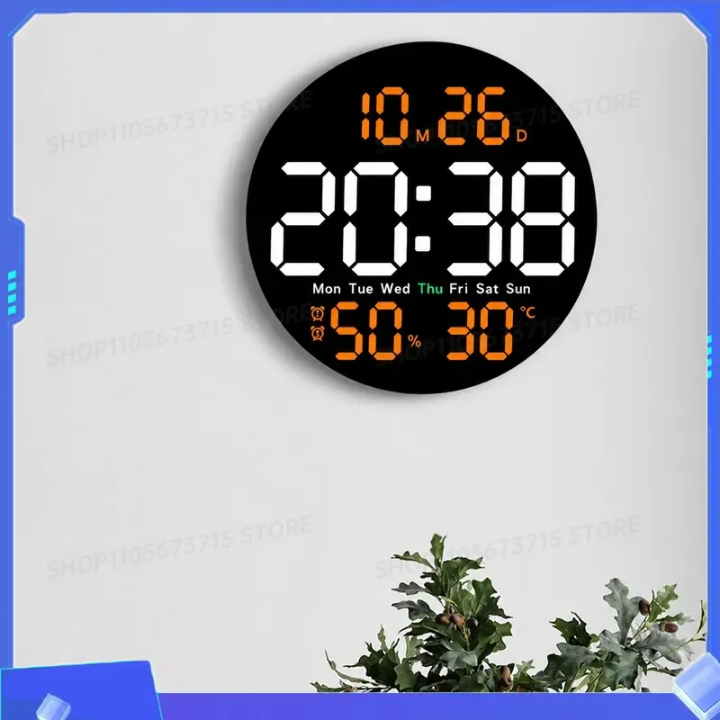 for 10 Inch LED Digital Wall Clock with Remote Control Temperature Humidity Date Week Display Countdown Timing Electronic