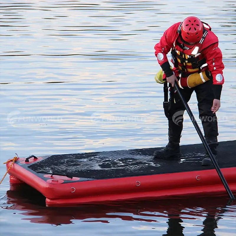 Drop Stitch Inflatable Water Rescue Sled Floating Pontoon Raft Ice Fishing Sled Float Walking Bridge