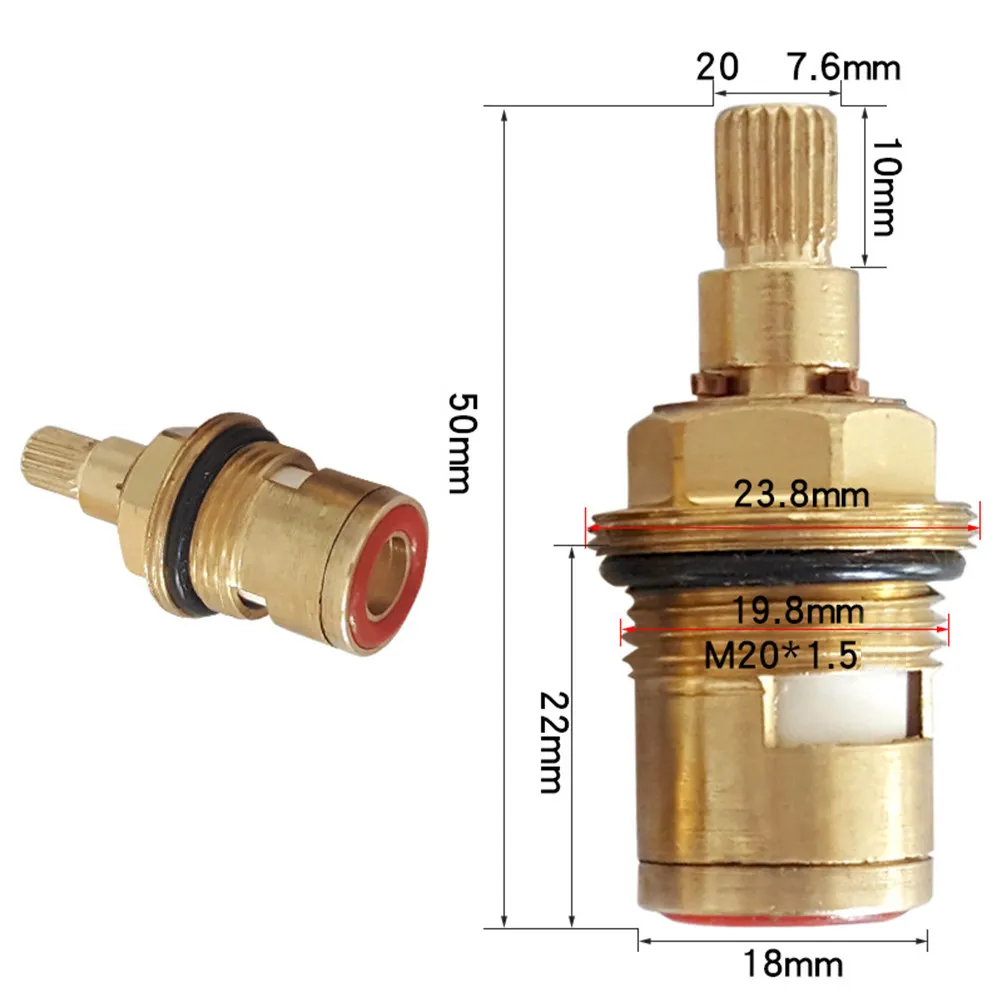 Copper Faucet with Ceramic Cartridge, Hot & Cold Water Mixer Tap for Bathroom, Counter-Rotating Dual Handle