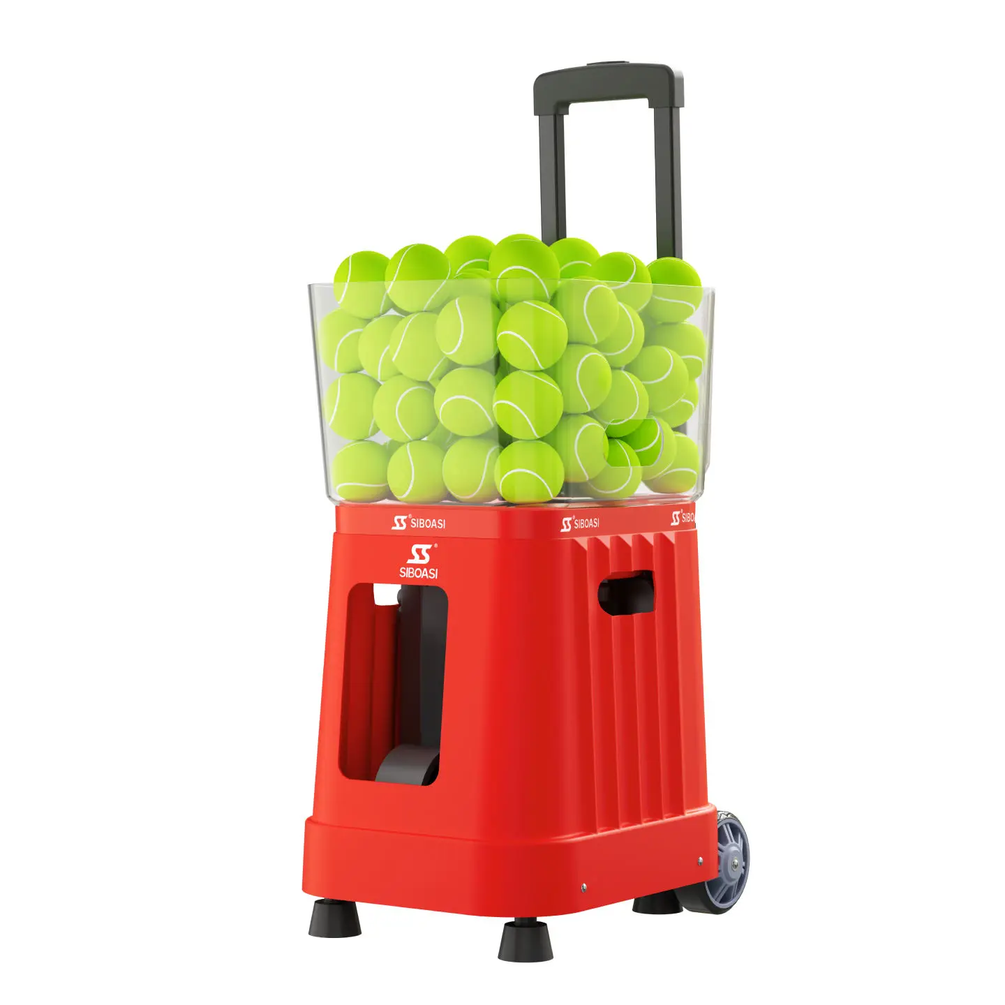 

Professional Portable Indoor Use Tennis Ball Machine Durable Lightweight ABS Remote Ball Thrower Trainer US Plug 120 Training