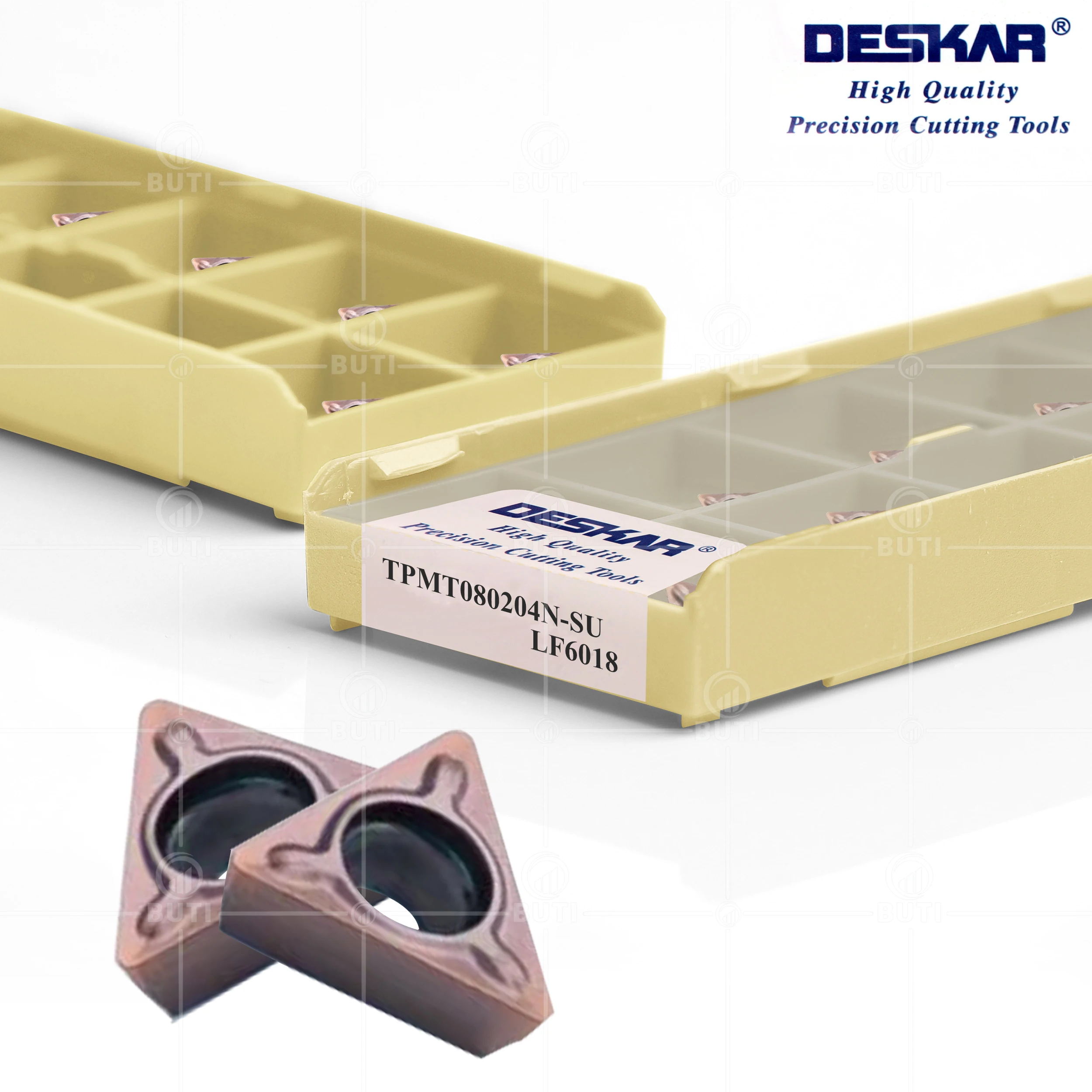 Imagem -02 - Deskar-chanfre Pneumática Máquina Triângulo Chato Torno Cnc Carbide Inserções Alta Qualidade 100 Original Tpmt080204n-su Lf6018