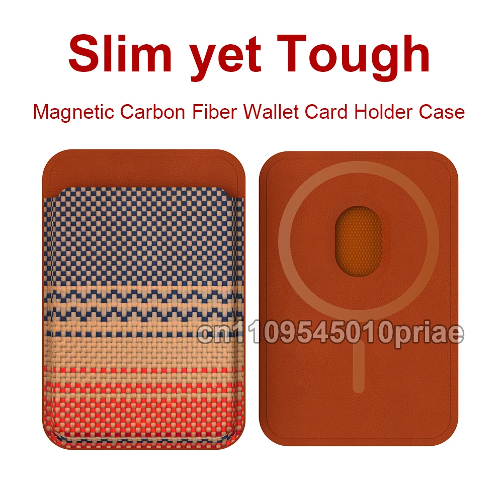 

Magnetic Carbon Fiber Wallet Card Holder Case 600d 1500d kevlar aramid fiber Card Holder Balck Case For oppo find x9 pro etc