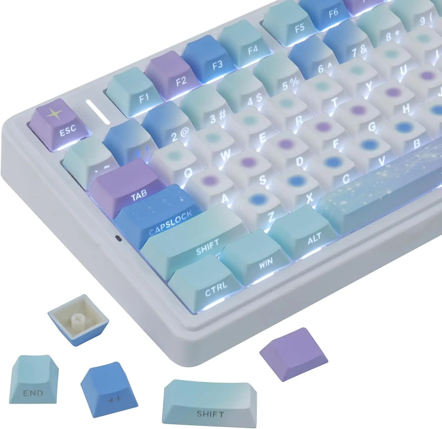 

Side Print Keycaps Shine Through Double Shot PBT Keycaps 132 Keys Cherry Profile Backlit Key caps for Cherry Gateron MX Magnetic
