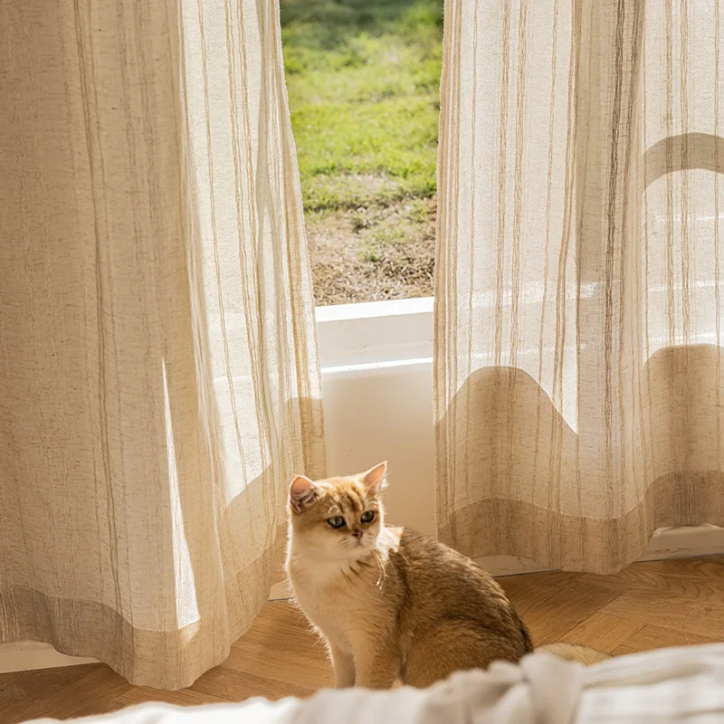 حجم مخصص اليابانية الكتان سحابة تول الكتان سميكة العمودي المشارب نافذة شير الستائر لغرفة المعيشة غرفة نوم الطعام ديكور