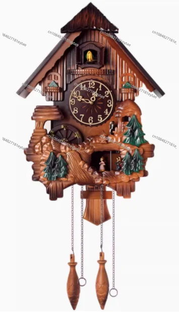 Cuckoo Wall Clock Creative Children's Room Living Room Quartz Clock Music Hourly Chiming Clock Swing Creative Sweet