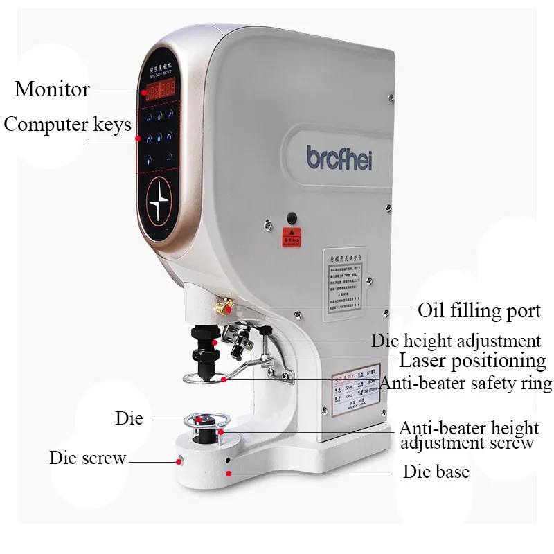 

Electric Button Attaching Machine Universal Attaching Fixing Fastening Button Machine for Eyelets
