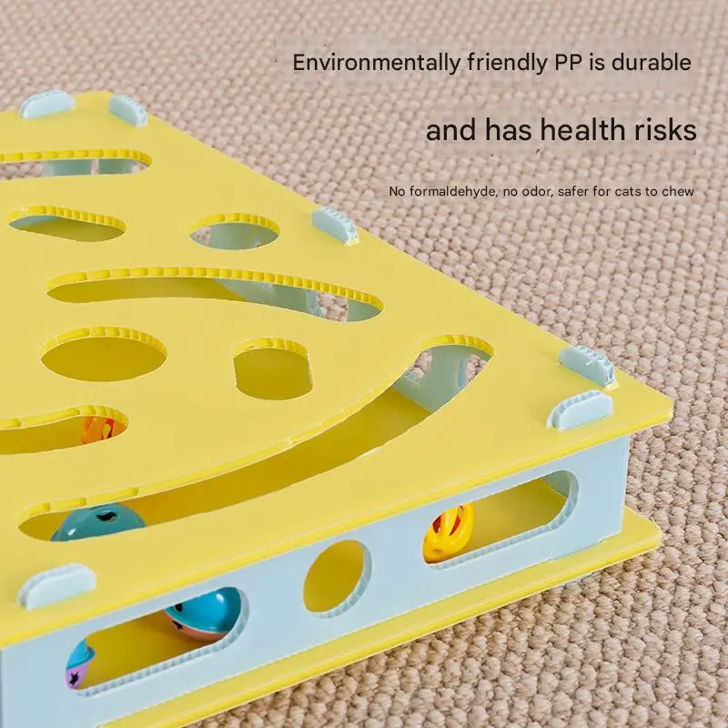 لعبة القط التفاعلية ألعاب الحفر Eco-PP لعبة المتاهة جرس كرات الربيع دعابة كبيرة 40 سنتيمتر متعددة القط لدغة آمنة قابل للغسل المفاجئة قفل #4