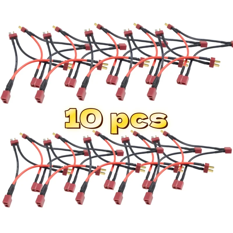 

10 шт. адаптер для аккумулятора серии Y-образный соединительный кабель для радиоуправляемого вертолета Т-образный разъем «папа-мама» 14AWG 10 см оптовая продажа