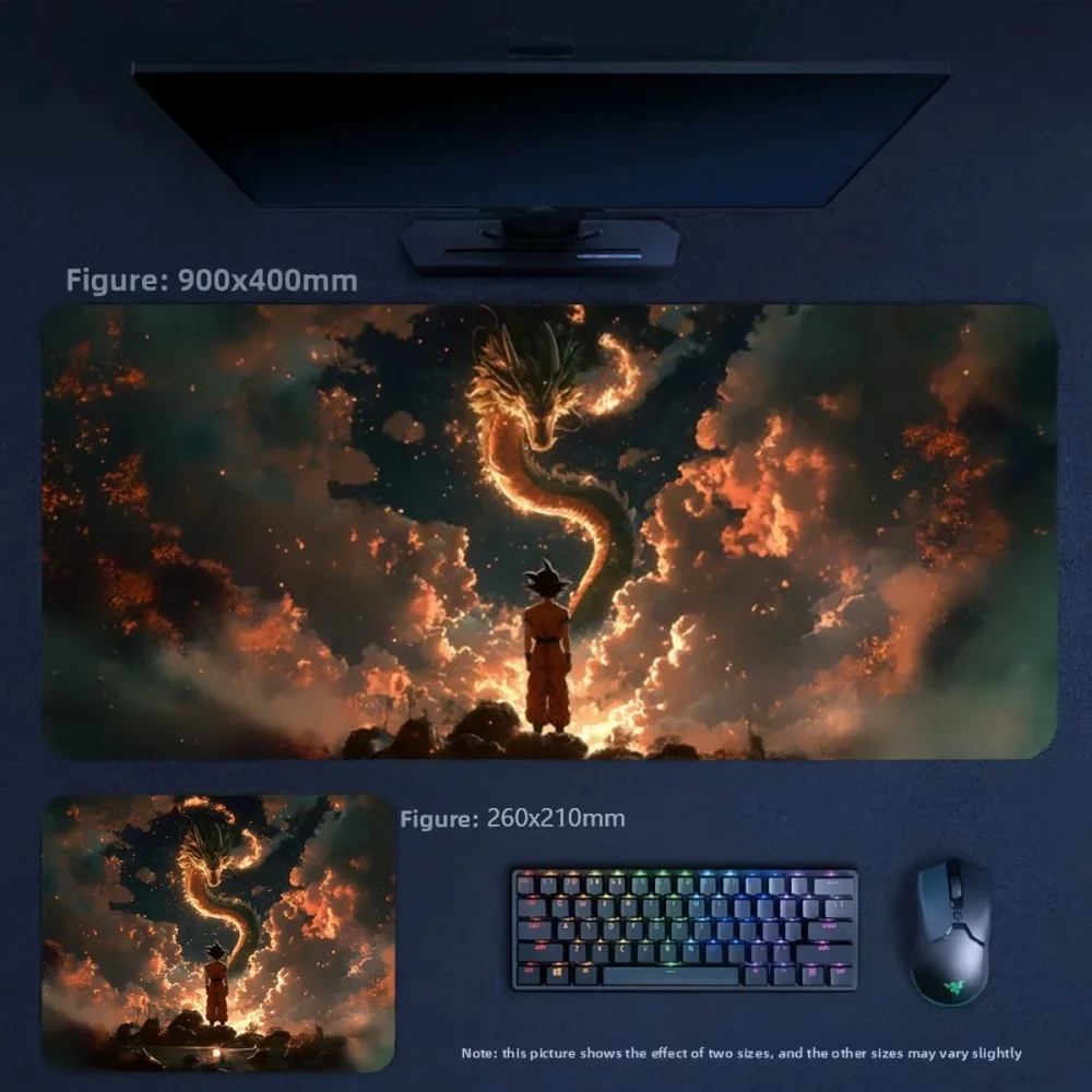 Precision Edge Locking High-quality Dragon Ball Goku Printed Leather Mouse Pad Boys E-sports Game Non-slip Keyboard Pad Tablemat
