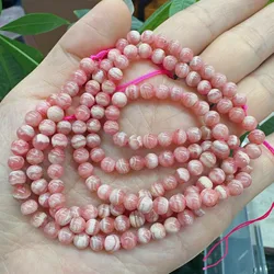 Top Natural Stone Argentina Rhodochrosite Red Smooth Round Beads For DIY Jewelry Making Bracelet Necklace 2/4/5/6mm