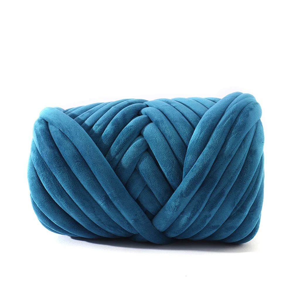 250G Thick Chunky Yarn Cored Cotton Wool Tube Yarn for DIY Blanket Hat Bulky Arm Roving Handwork Knitting Spin Yarn Handmade