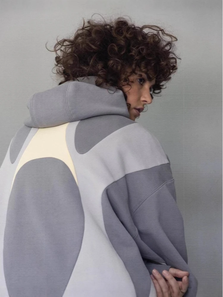 2024 autumn and winter new men's and women's fashion Y2K Harajuku sportswear contrasting street style pocket hoodie