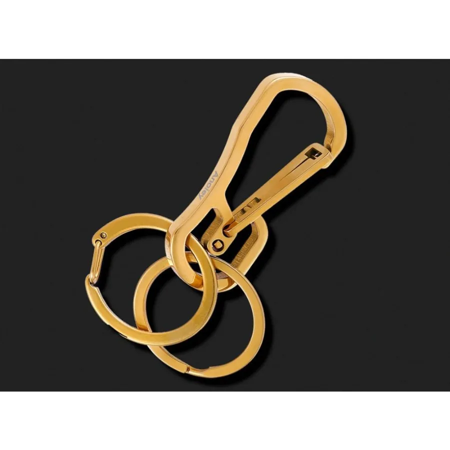 Ensemble d'anneaux rétractables à mousqueton, porte-clés en titane, crochets à dégagement rapide pour hommes et femmes