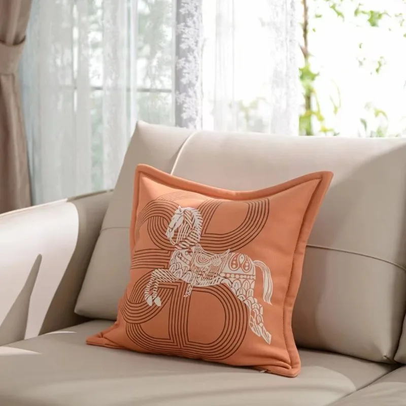 Luxury Flannel Pillow Covers Super Soft Breathable Cotton Cashmere Premium Printed Throw Pillows for Sofa Bedroom Home Decor