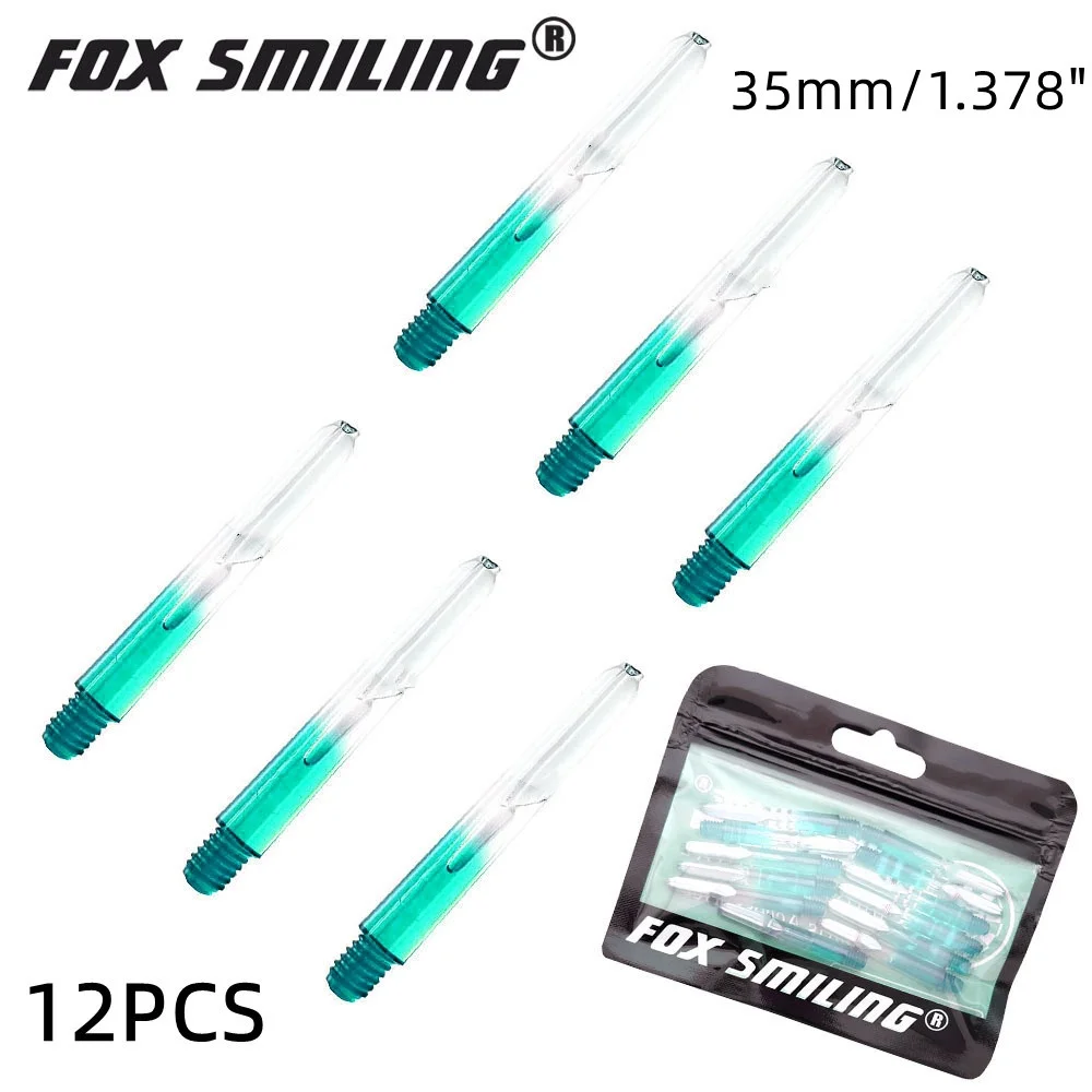 Fox Smiling 12pcs 2BA 35mm Darts Shafts Nylon Dart Shaft For Professional Darts Plastic Dart Shafts Accessories 5 Colors