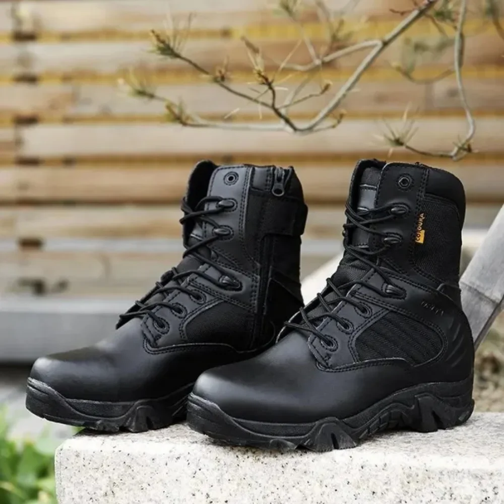 Army Male Commando Combat Desert Outdoor Hiking Boots Landing Tactical Military Shoes (Size 39-45)