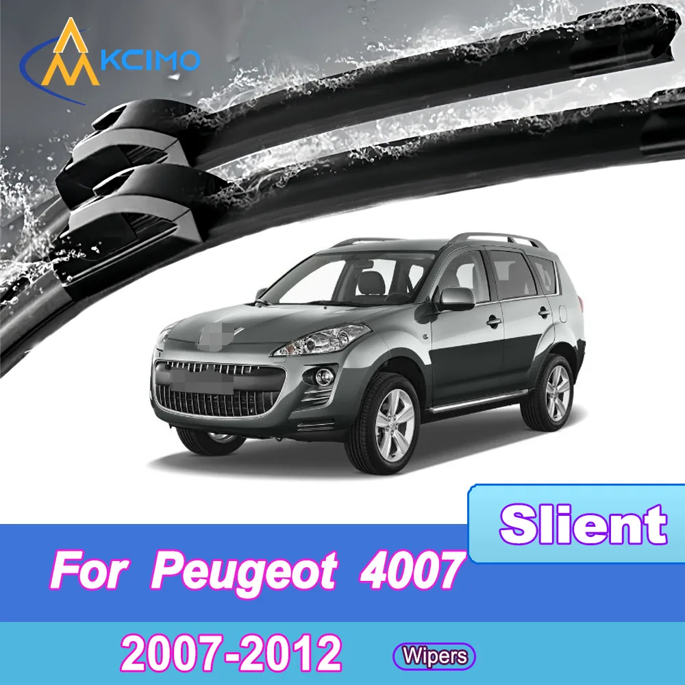 

2 Pack Silent Beam Wiper Blades For Peugeot 4007 2007-2012 Noiseless All-Weather Design Windshield Rain Brush Accessories