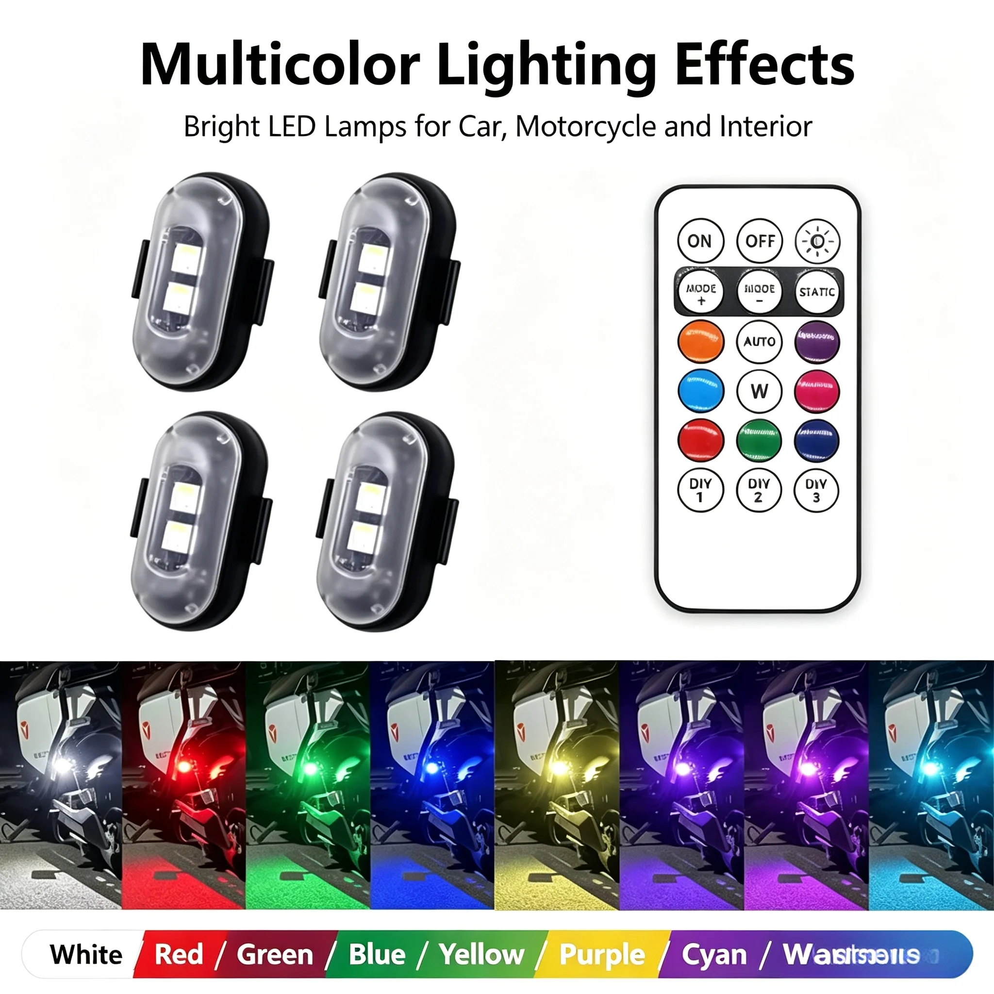 Multifunktionale Fernbedienbare Auto-LED-Warnleuchte, 4/10 Stück Kabellose Wiederaufladbare Dekorative Atmosphärenlampe