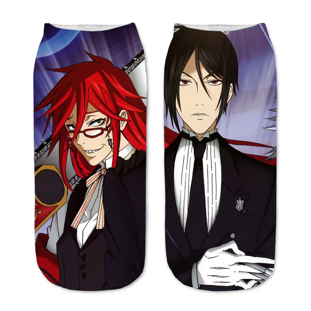 Men Women Socks Anime Black Butler 3D Printed Ciel Cartoon Straight Socks  Short Sock teenager Kawaii Party Gift  Ankle Sock