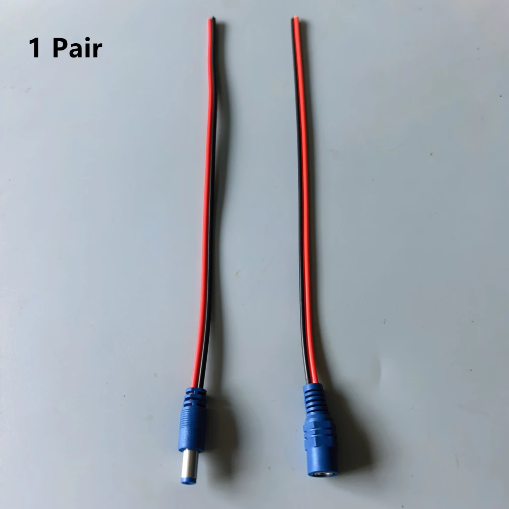 1/2/5/10 Pais 5.5x2.1mm Male Female Plug 12V DC Power Pigtail Cable Jack for CCTV Camera Connector Tail Extension 24V DC Wire