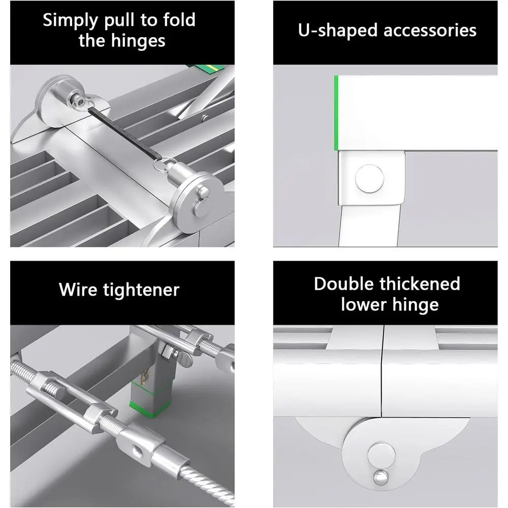 Portable Folding Scaffold Tower with Workbench, 1120 lbs Capacity, for Cleaning and Repair, 140x30 cm