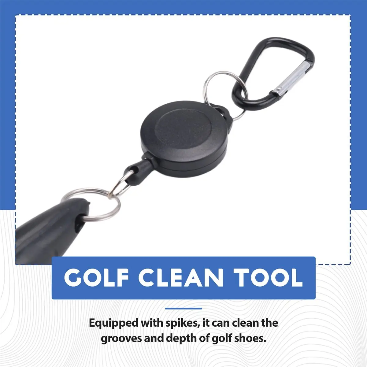 AA636 Superior Golf Club Cleaner Kit, Retractable Golf Brush and 2 Golf Club Groove Sharpener for U & V-Grooves, Golf Club Clean