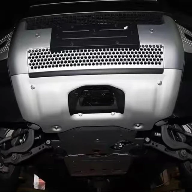 แผ่นกันกระแทกใต้ท้องรถ อลูมิเนียมอัลลอยด์สีเงิน สำหรับแลนด์โรเวอร์ ดีเฟนเดอร์ 90 110 130