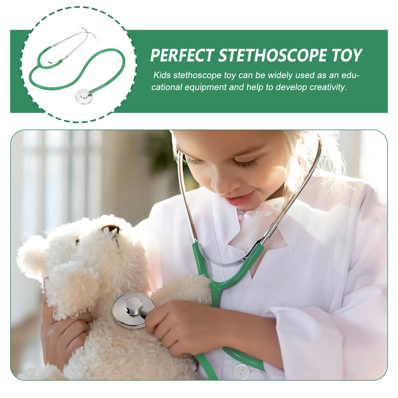 

Pediatric Stethoscope Kids Role Play Doctor Kit Realistic Design Educational Pretend Play Equipment for Children
