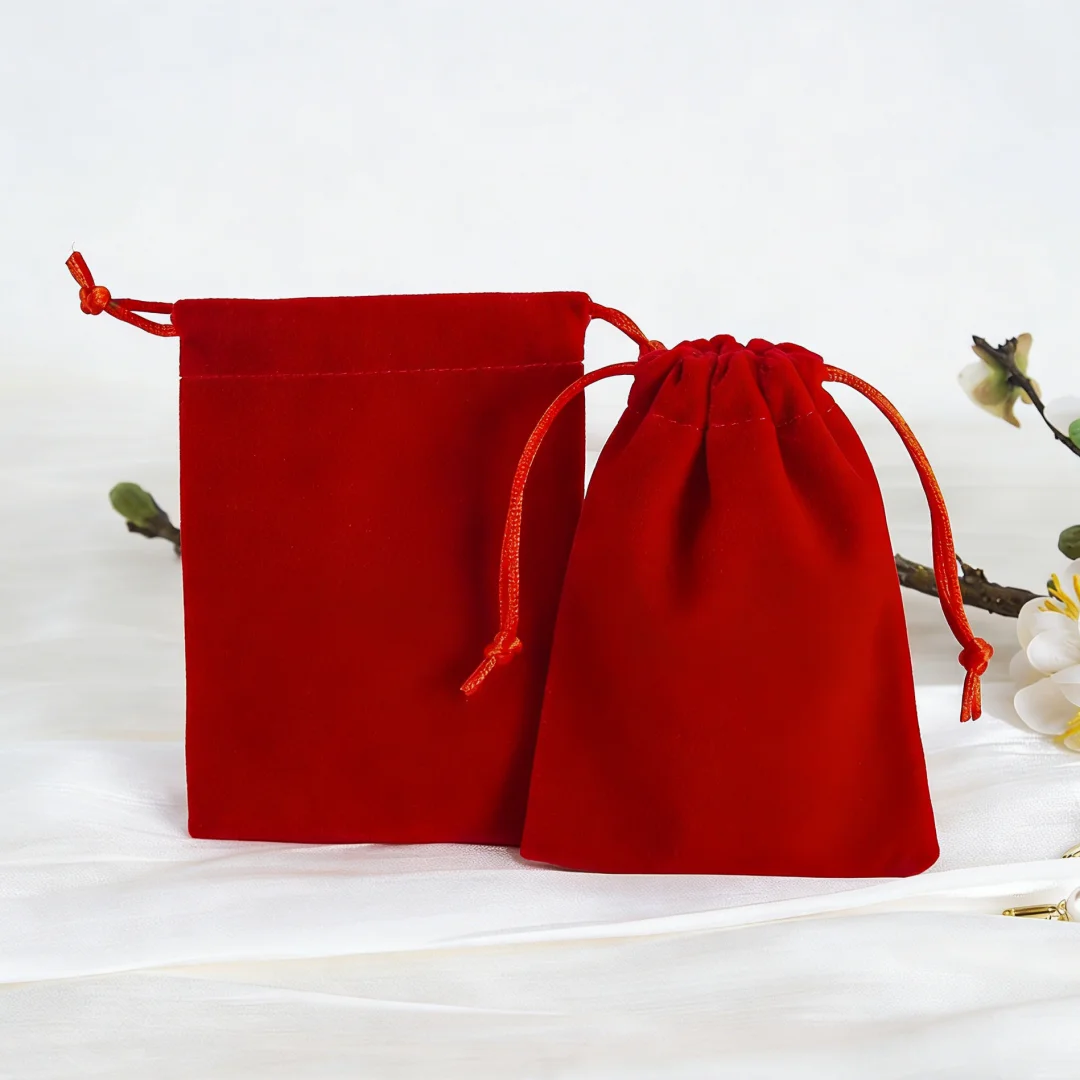 5Pcs Velvet Drawstring Jewelry Pouches Reusable Portable Storage Bags for Use Packaging Bags for Wedding & Birthday Gift Giving