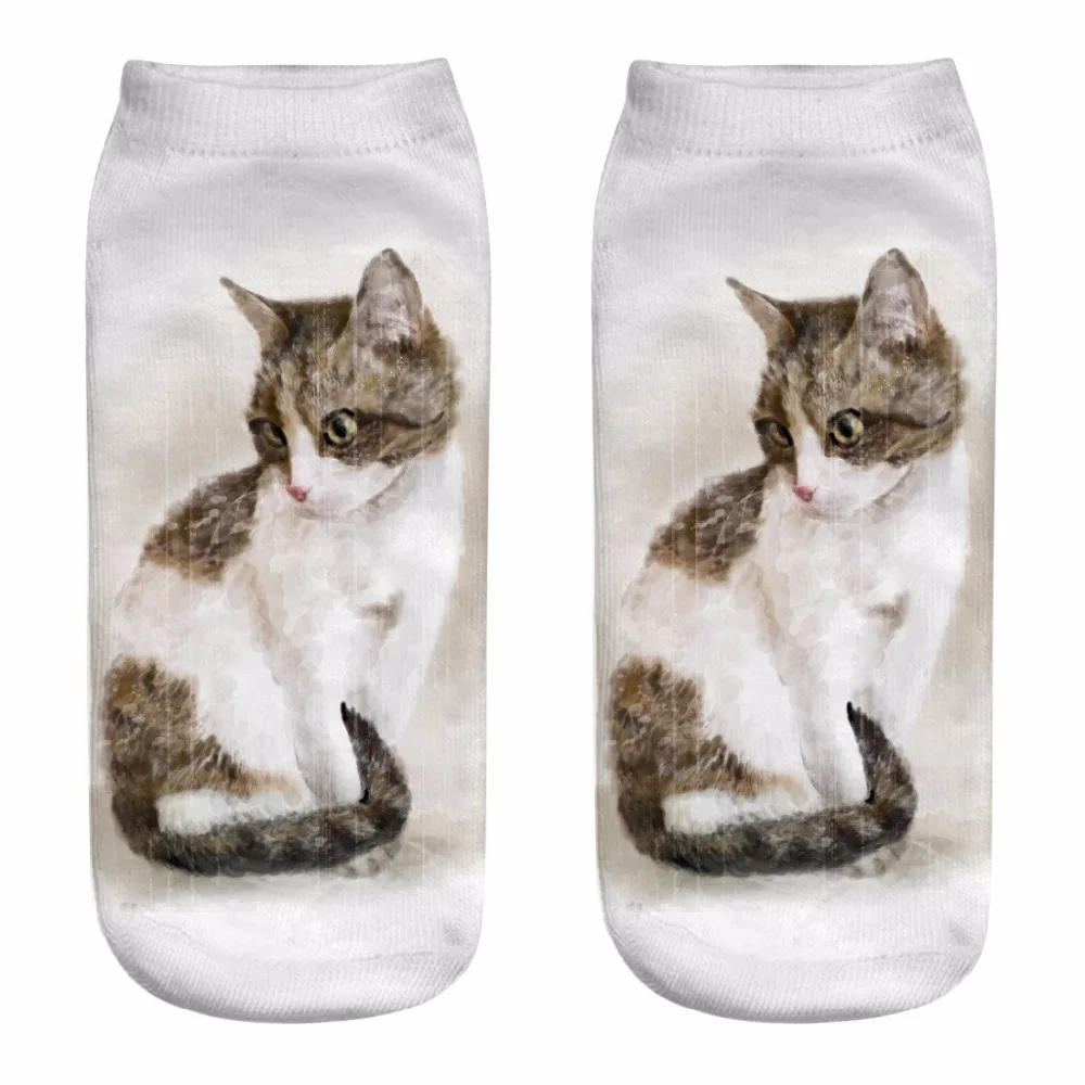 Chaussettes unisexes drôles pour femmes, animal mignon, impression 3D, rinçage chaton, mode Sokken, dessin animé chat pour femme, livraison directe