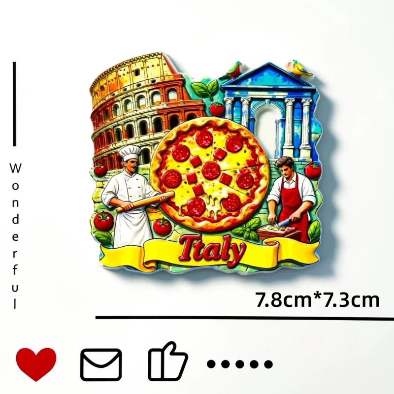 Italy 3D Resin Fridge Magnet Rome Vatican Florence Pisa Tourist Souvenir Refrigerator Magnets Home Decor Gift