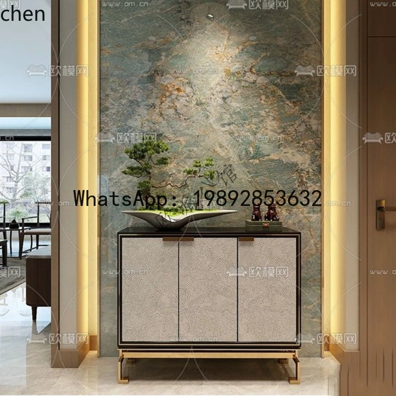 light luxury corridor entrance cabinet hotel storage partition entry solid wood shoe cabinet