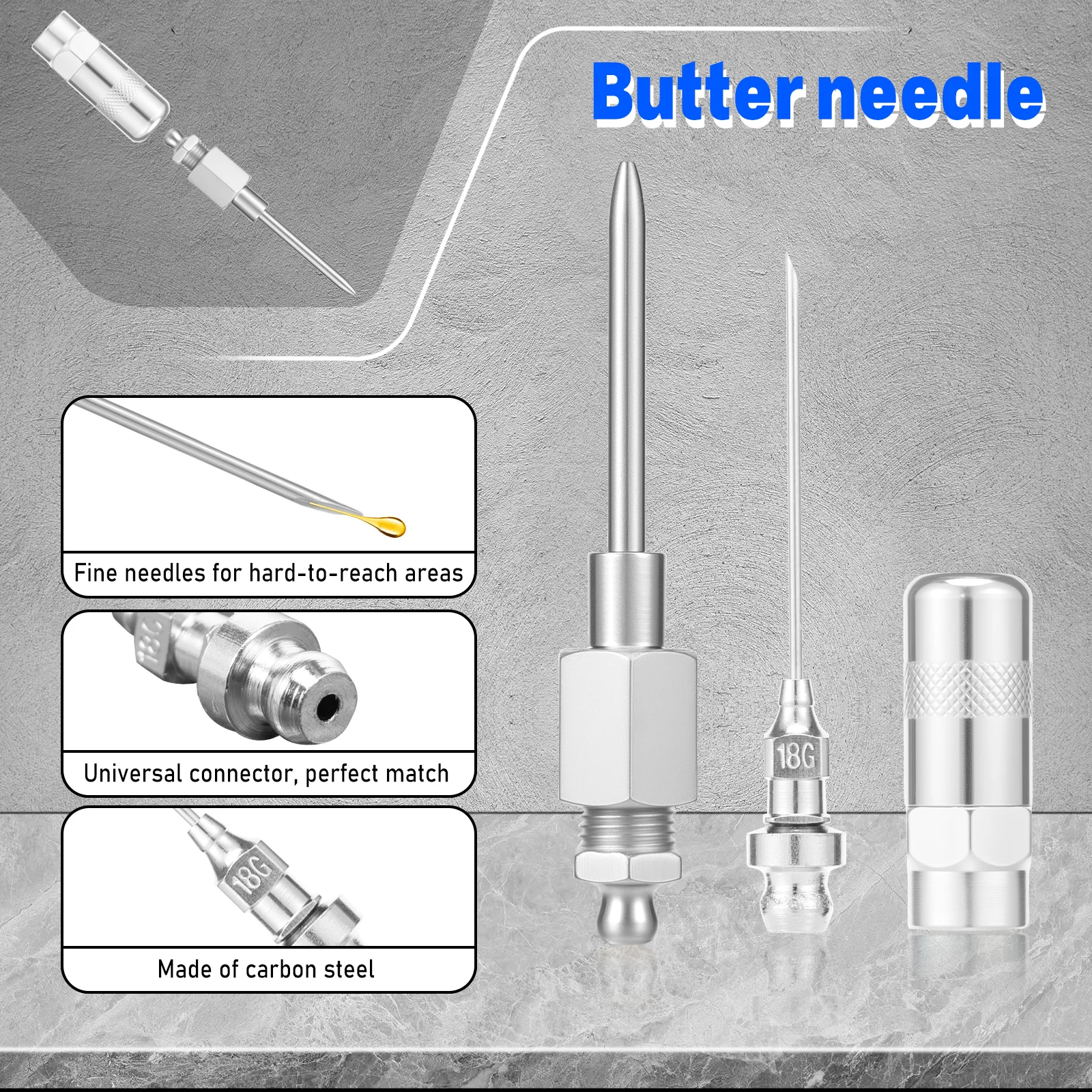 

9Pcs Carbon Steel Grease Firearm Needle Nozzle Kit Practical Fat Firearm Injector Needle Nozzle Efficient Grease Accessories