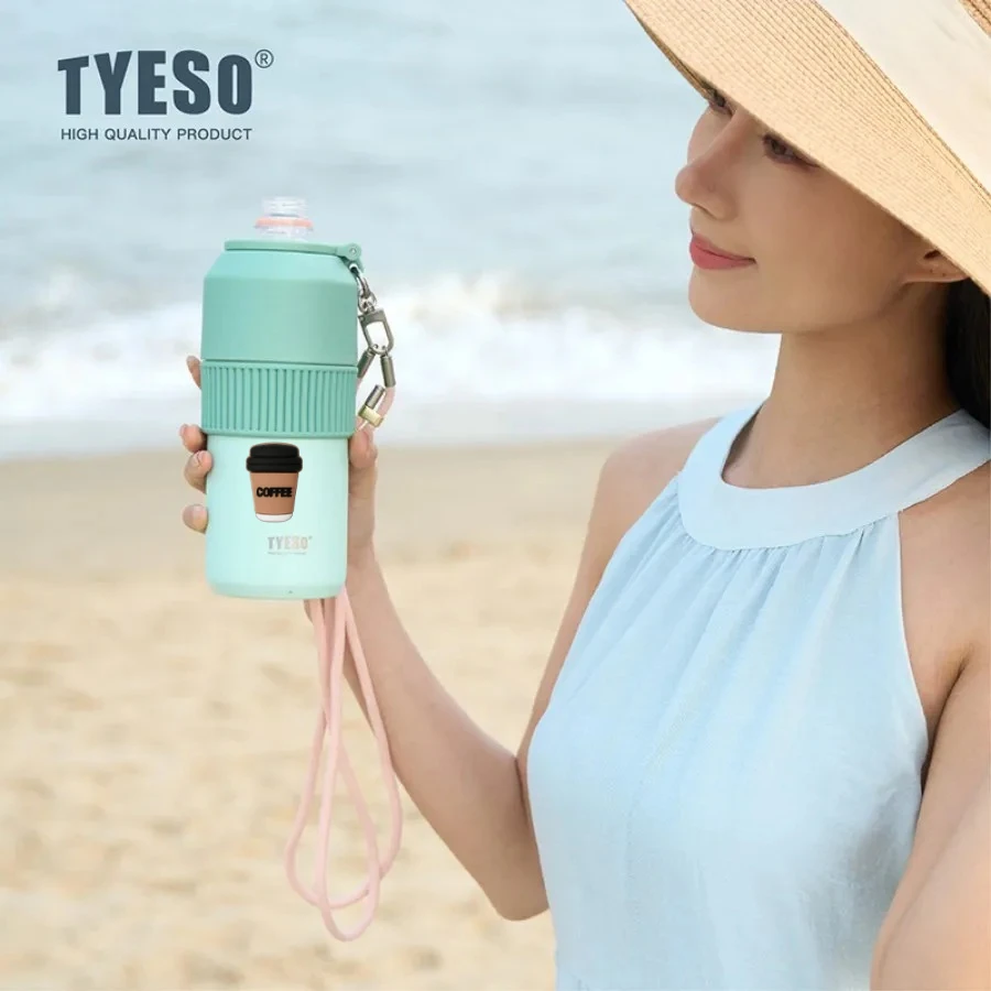 Tyeso 680ML High-Performance Insulated Cold Drink Bottle Lightweight Tumbler for Travel Outdoor Sports with Coffee Sticker