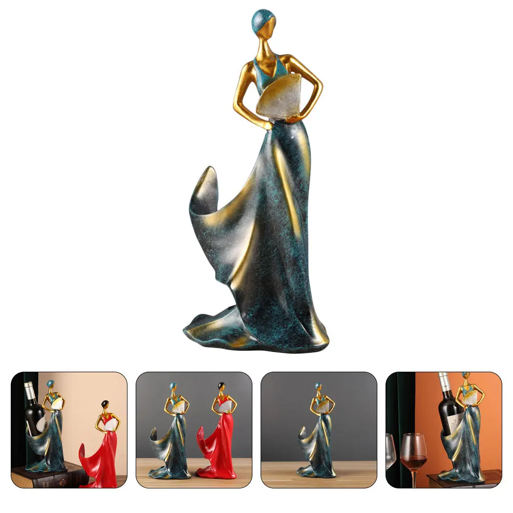 Beauty Lady Statue Resin Wine Bottle Holder Red Wine Display Rack Elegant Storage Stand for Tabletop Decoration - Image 4