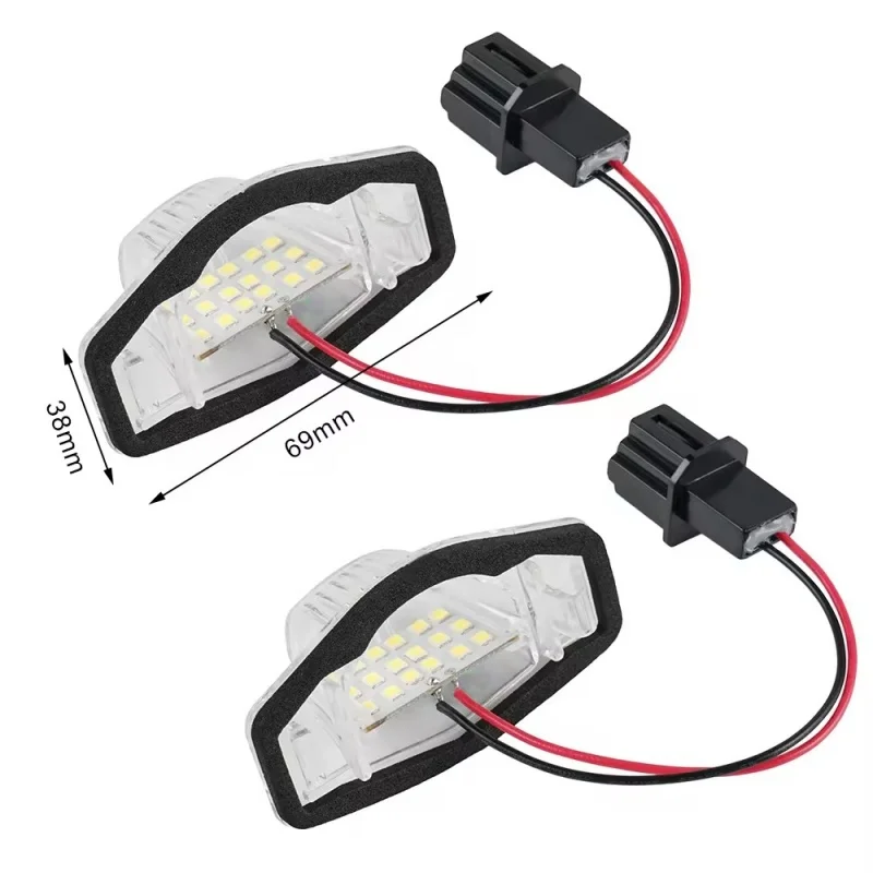 2Pcs 18 SMD Canbus LED License Plate Light Tag Lamp Number Plate For Honda CR-V Fit Jazz Odyssey HRV Stream