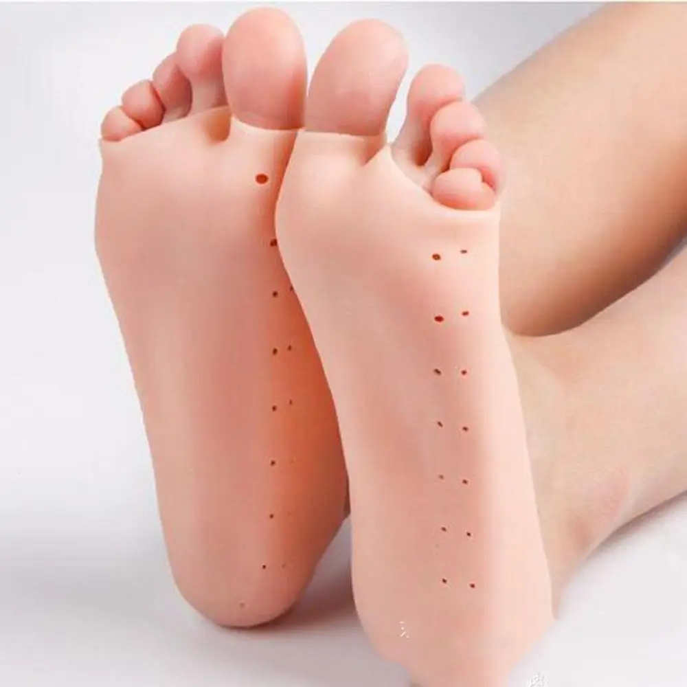 

1 Pair Soft Anti Dryness Silicone Open Toe Pedicure Tool Moisturizing Gel Socks Foot Care Heels Shoes Insole Fish Mouth Socks