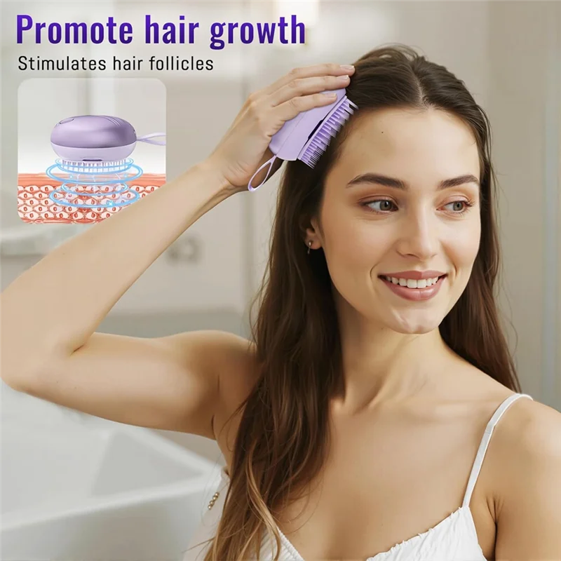 

B98A-Scalp Massager Устройства для роста волос Электрическая щетка для волос для стимуляции волосяных фолликул - перезаряжаемые головки, вибрирующие