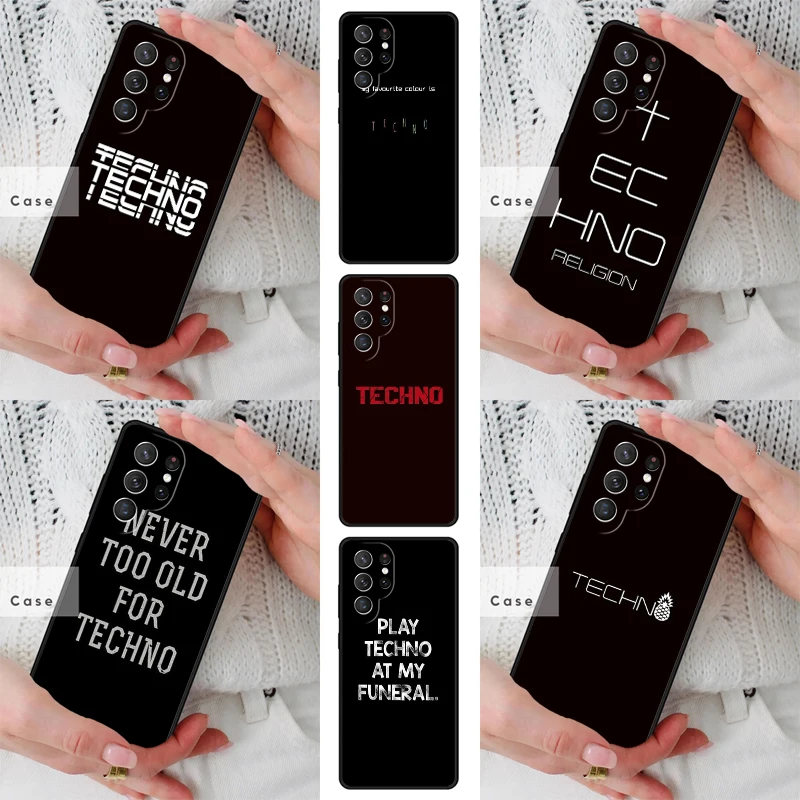 Love Techno Music Quotes TPU Phone Case for Samsung Galaxy S26 S25 S24 S23 S22 S21 S20 Note10 Plus FE Ultra Cover