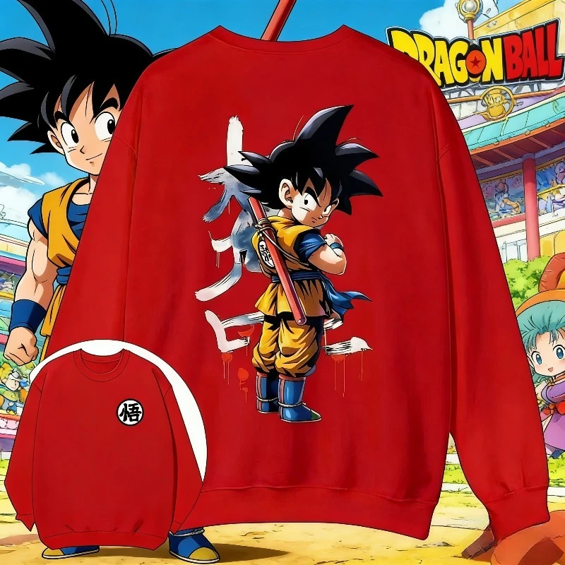 

Мужская толстовка Dragon Ball с изображением Сона Гоку, аниме-худи, весенне-осенне-зимняя, для мальчиков, детская, с длинными рукавами, комплект для родителей и детей