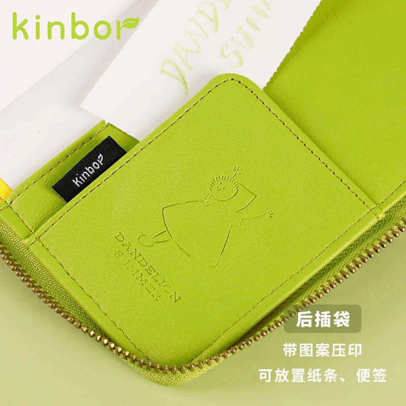 Kinbor Kawaii Zipper Weekly Planner Organizer Handbook Notebook Creative Dandelion Agenda Notepad for Gril Woman Office Supplies