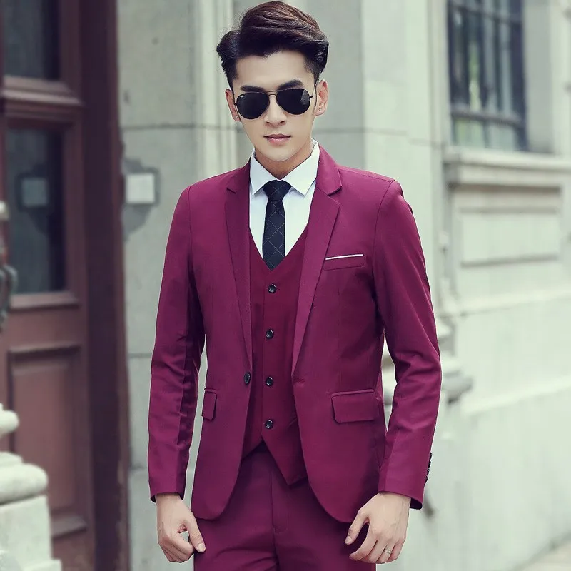 

Мужской костюм Slim Fit из трех предметов для свадьбы, выпускного, офиса, работы, деловых встреч и официальных мероприятий