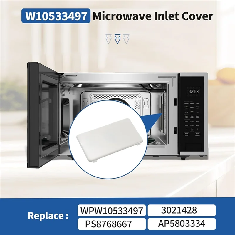 N95R Replacement Inlet Cover W10533497 3021428 For Whirlpool Maytag WMH73521CW,Microwave Oven Wave Guide Cover