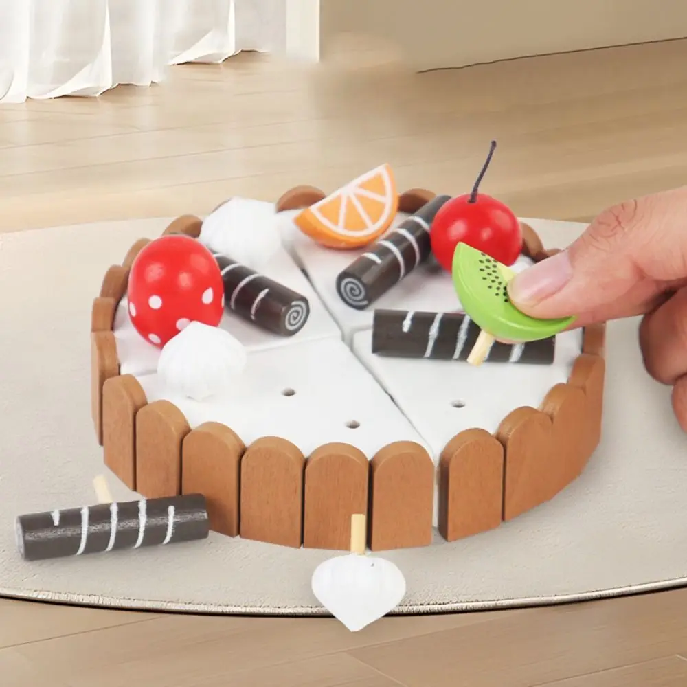 Magnetische verjaardagstaart Fantasiespeelgoed Speelhuis Interactief houten kinderkeukenspeelgoed Fantasiespel Montessori