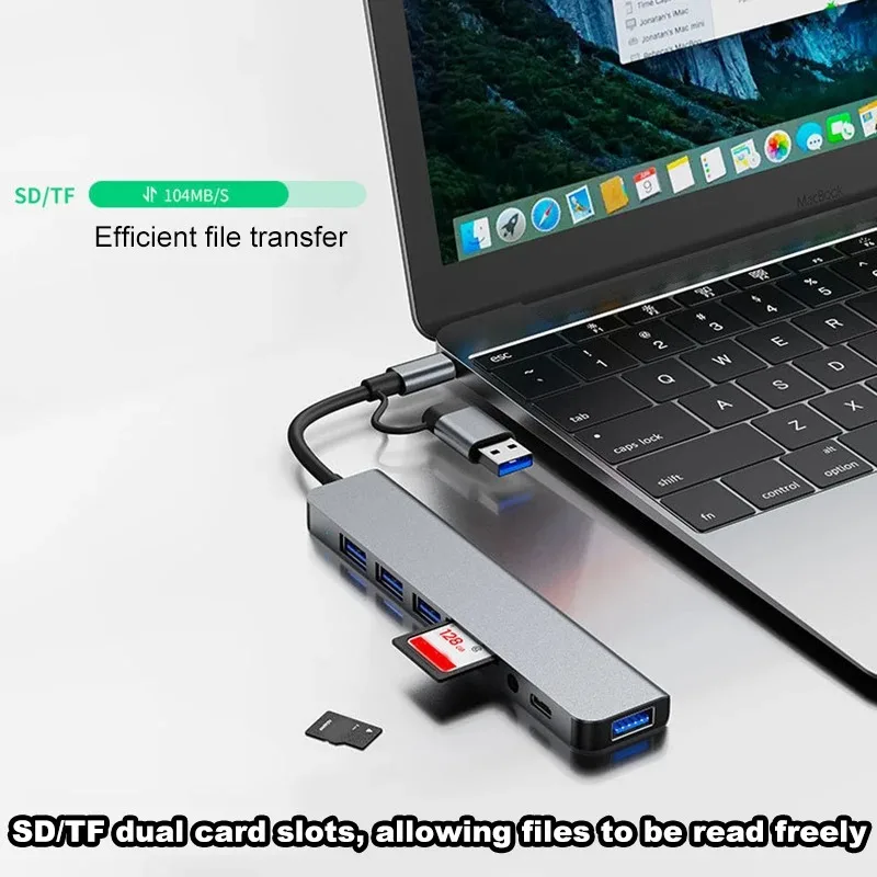 USB 3.0 Hub Docking Station 5Gbps USB TYPE C High Speed Splitter Multiport Adapter Card Reader For Laptop Macbook PC Accessoires