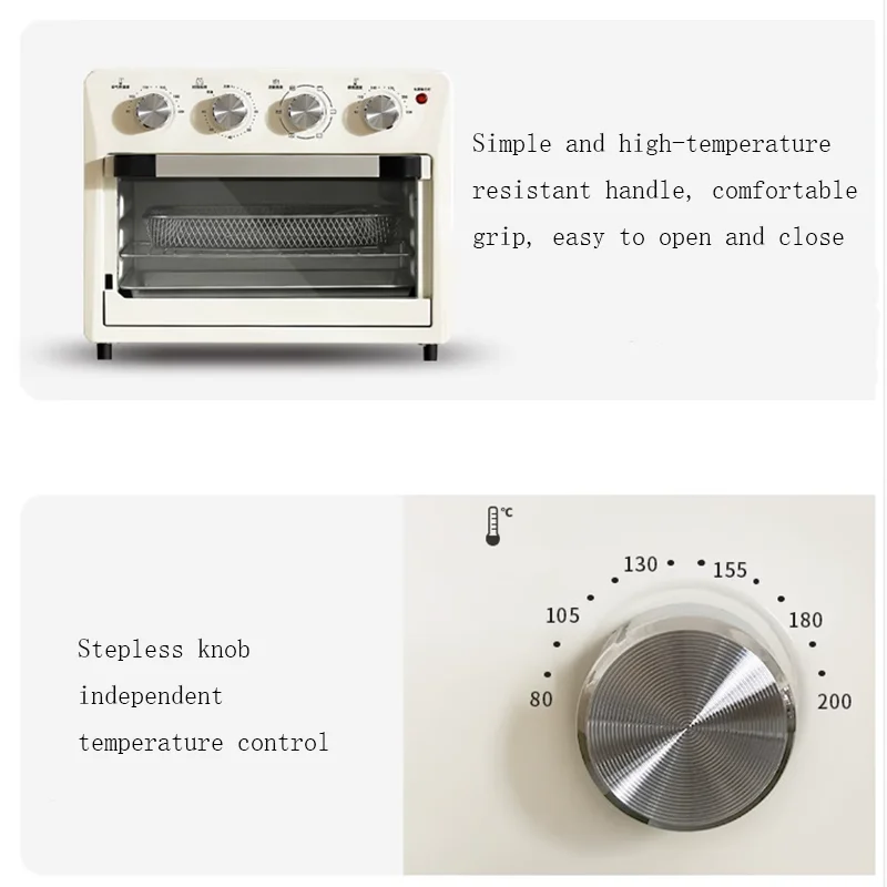 Мини-духовка 20 л, многофункциональная бытовая электрическая духовка с таймером, жаровня, гриль, машина для выпечки тортов, пиццы, завтрака